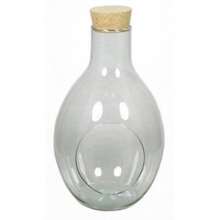 VERRE TERRARIUM ouvert + BOUCHON LIEGE H31CM/1P