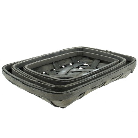 PLATEAU OSIER GRIS RECT.49à37CM SET 3P