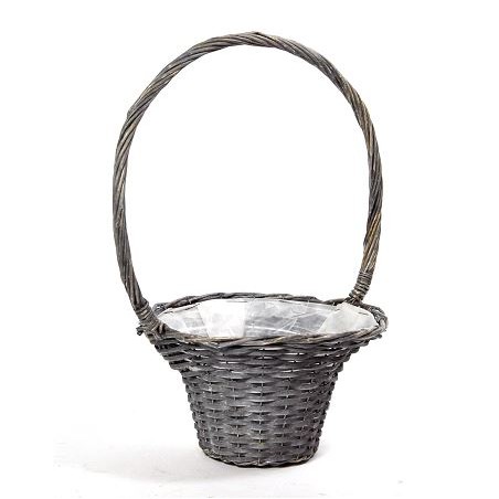 CORBEILLE OSIER GRIS CHAPEAU 032CM à la pièce