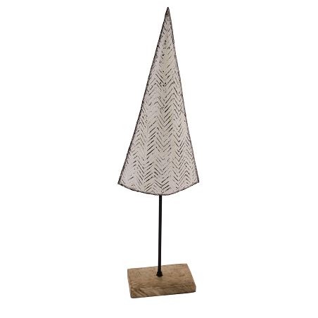 SAPIN METAL BLANC SUR P.BOIS H51CM les 2P