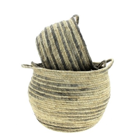 C.POT TRESSE BICOLORE H19 à H25CM SET 3P