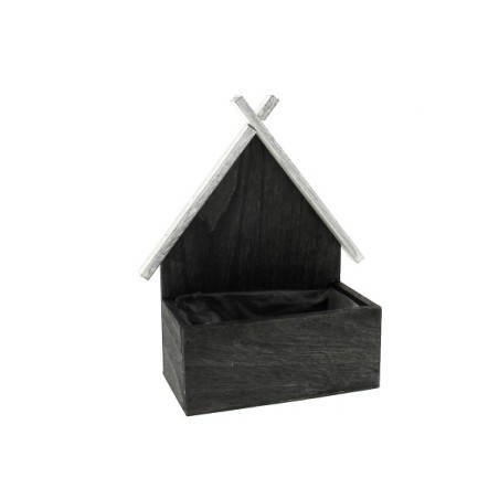 MAISON DE BOIS GRIS 16X09CM à la pièce