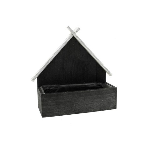 MAISON DE BOIS GRIS 23X09CM à la pièce