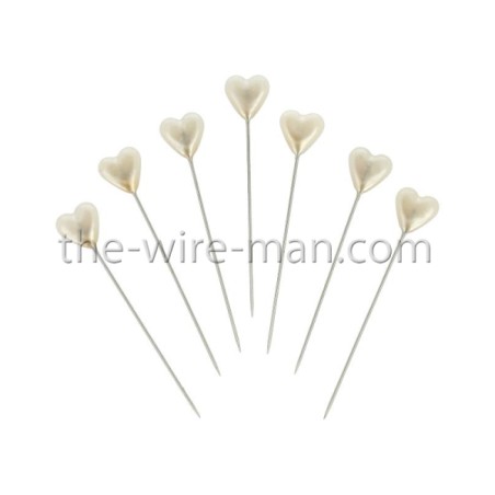 EPINGLE TETE COEUR BLANC 10MM X 55MM /40P