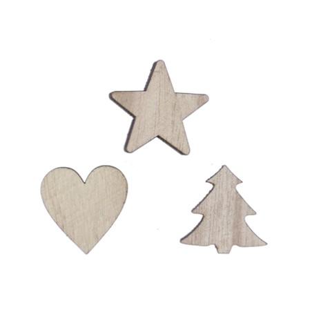 SUJET BOIS NOEL ASSORT.  3X48P