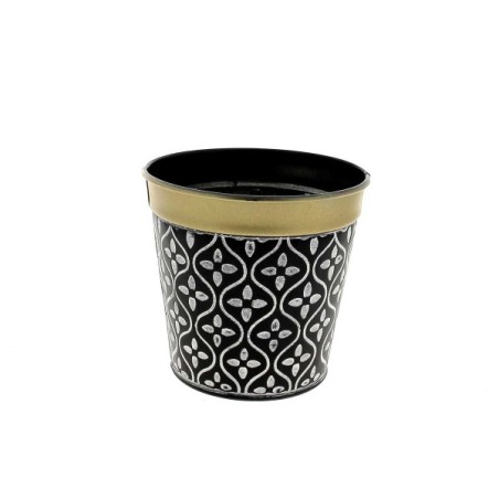 ZINC-C.POT MOSAIQUE BORD OR 013 H12.5CM les 6P