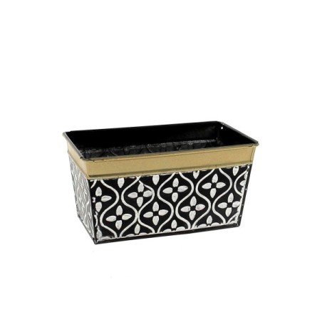 ZINC-JARDINIERE MOSAIQUE BORD OR 15X8 H8CM les 6P