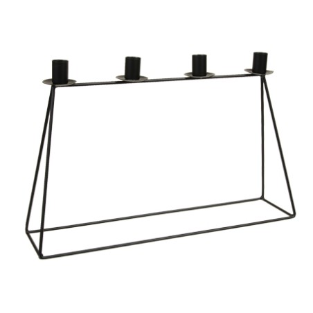 BOUGEOIR 4 PORTE BOUGIES EN METAL 45x11x28CM /1P