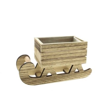 TRAINEAU EN BOIS 14 x 9.5cm H 7/13.5cm /2P
