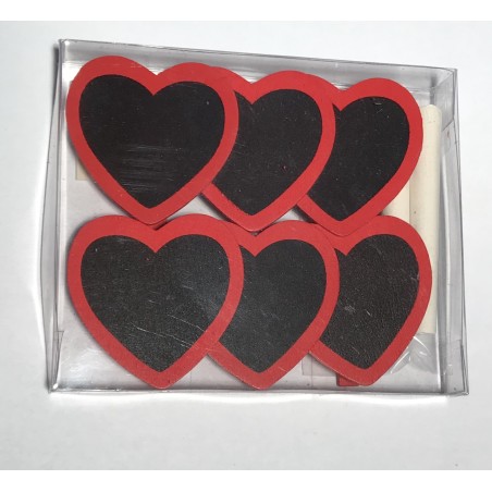 COEUR ARDOISE+PINCE A LINGE 5CM/6P