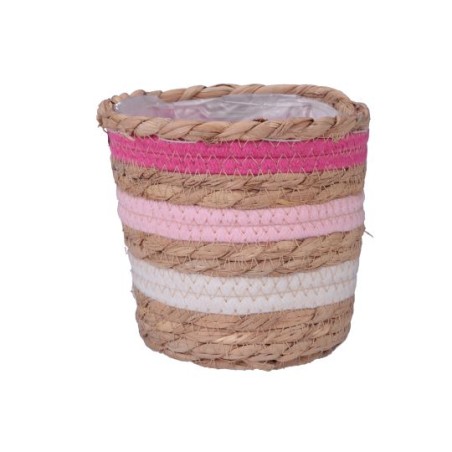C.POT CORDE RAYE ROSE 014.5 H13CM à la pièce