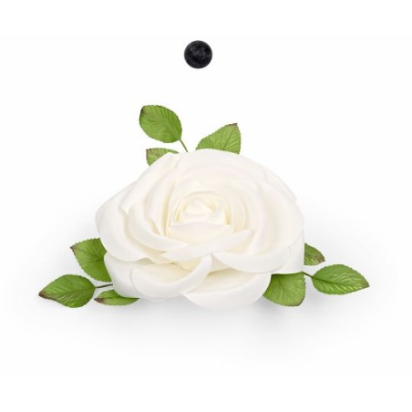 FLEUR BLANCHE ROSE 030CM à la pièce