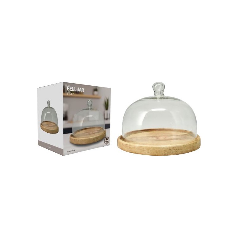 VERRE PLAT A GATEAU AVEC DOME 20CM /1P