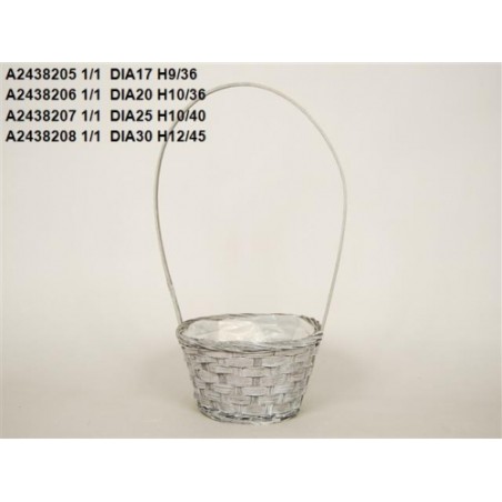 CORBEILLE OSIER GRIS 025 H10/40CM