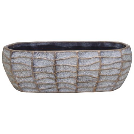 JARDINIERE VAGUE BRONZE 39x15 H13cm /2P