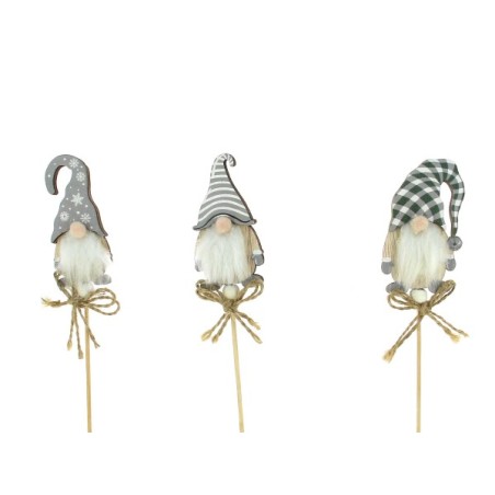 PERE NOEL GNOME GRIS SUR PIQUE les 12P