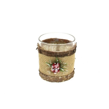 VERRE ECORCE+RUBAN ET HOUX 07 H8CM /12P