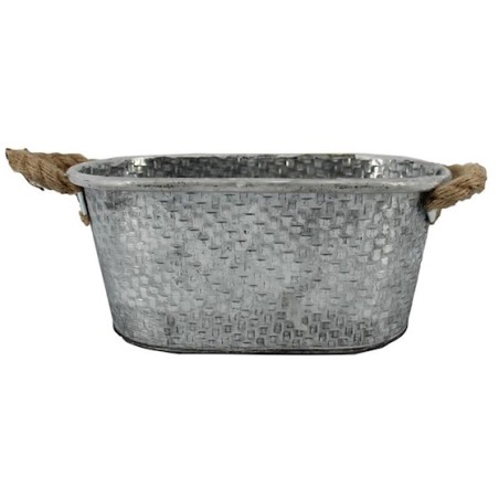ZINC-JARDINIERE NATUREL HAMBURG 33x20.5x12.5CM /6P