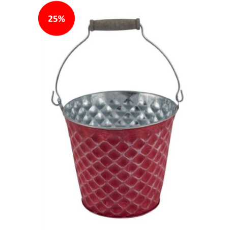 ZINC-SEAU LOSANGE ROUGE 025 H21CM pièce