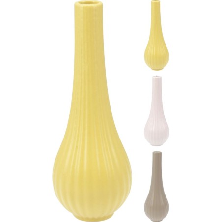 VASE PORCELAINE ALLONGE H21CM ASS.3 les 6P