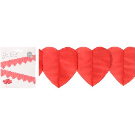 GUIRLANDE DE COEUR PAPIER 2X150CM lot de 2P