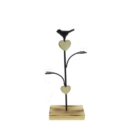 VERRE SOLIFLOR SUP.BOIS COEUR H25CM à la pièce