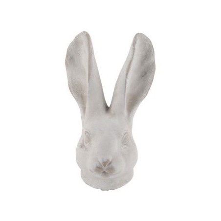 TETE DE LAPIN CIMENT BLANC H20CM la pièce