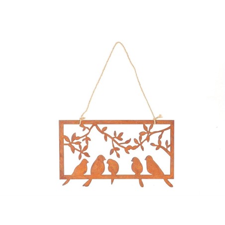 OISEAUX CADRE ROUILLE à suspendre H16CM /3P