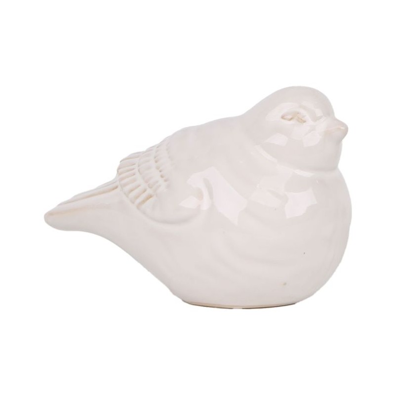 OISEAU VERNIS BLANC 13.5x8 H9CM les 4P