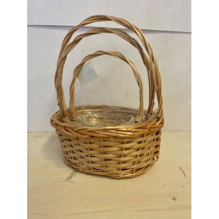 CORBEILLE OSIER NATUREL OVAL SET 3P