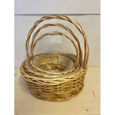 CORBEILLE OSIER NATUREL RONDE SET 3P