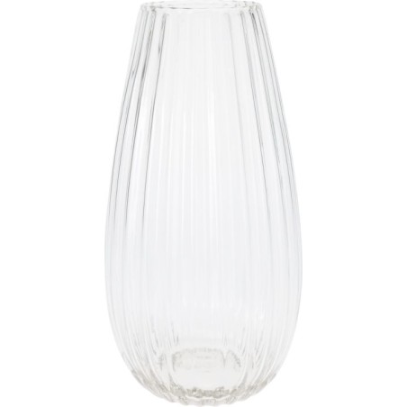 VERRE VASE BOMBÉ H30CM /6P