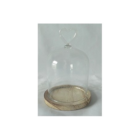 VERRE CLOCHE COEUR SUR BOIS 011 H16.5CM /6P