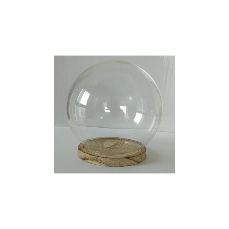 VERRE CLOCHE RONDE PLATEAU BOIS 013 H14CM /6P