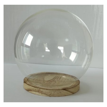 VERRE CLOCHE RONDE PLATEAU BOIS 013 H14CM /6P