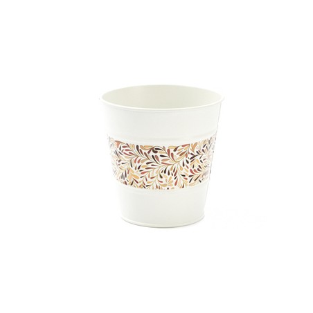 ZINC-POT BLANC BANDE FEUILLAGE 08 H7CM pièce