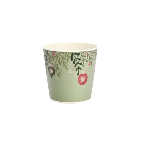 ZINC-POT VERT BOULES NOEL 013 H12.5CM les 12P
