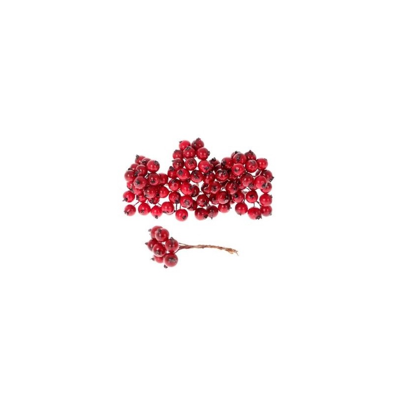 BAIE ROUGE BOUQUET 10CM les 120P