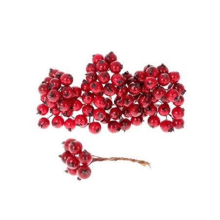 BAIE ROUGE BOUQUET 10CM les 120P