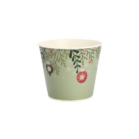 ZINC-POT VERT BOULES NOEL 015 H13.5CM les 10P