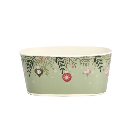 ZINC-JARDINIERE BOULES NOEL 20x11 H9CM les 8P