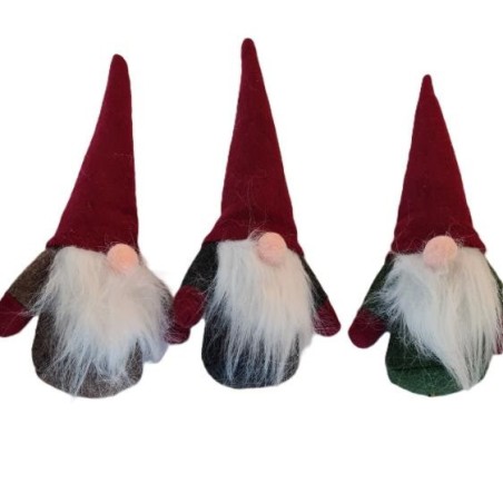 GNOME TISSU ASSORTI 21CM les 12P