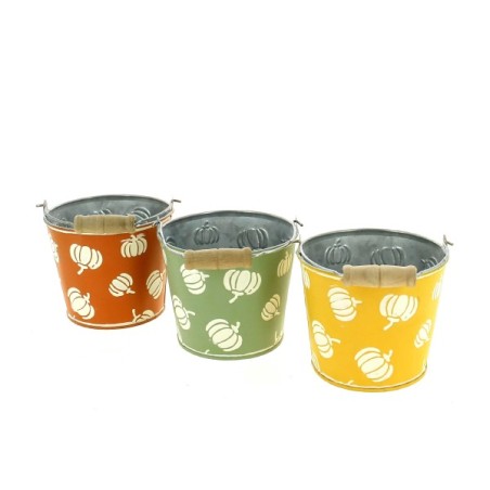 ZINC-SEAU CITROUILLE 011.5 H9.5CM les 6P