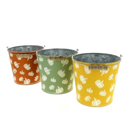 ZINC-SEAU CITROUILLE 018 H16CM les 6P