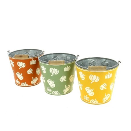 ZINC-SEAU CITROUILLE 013 H12.5CM les 6P