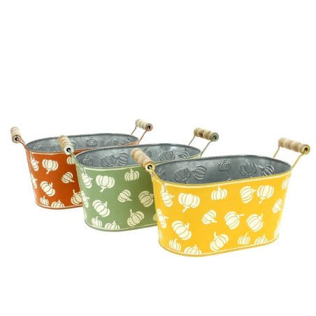 ZINC-JARDINIERE CITROUILLE 23x13.5 H12CM les 6P