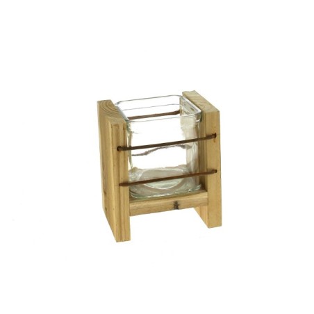 VERRE CUBE/1 SUPPORT BOIS à la pièce