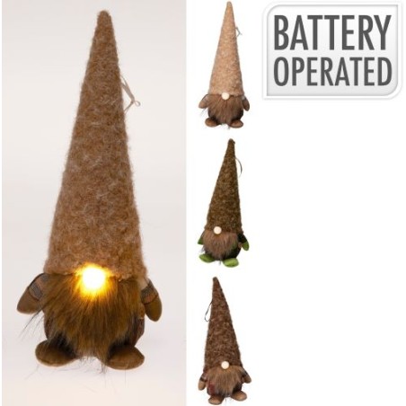 GNOME MARRON NEZ LUMINEUX H32CM les 6P