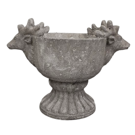 VASE CIMENT+CERF 29x17.5 H21.5CM à la pièce