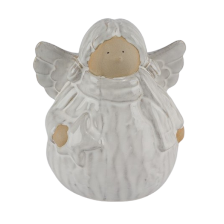 ANGE CERAMIQUE CREME H10.5CM les 8P